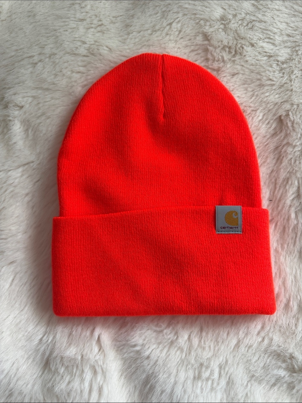 Carhartt Bright Orange Fold-Over Beanie